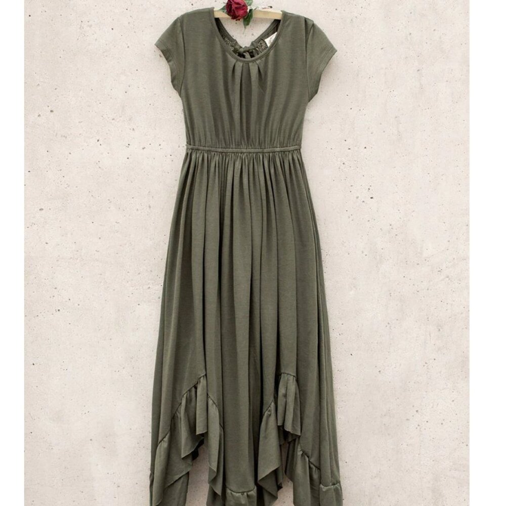 Joyfolie Braelynn Dress in Olive Size 12 girls